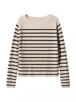 Тонкий вязаный свитер MANGO Sweater Fortuny, светло-серый