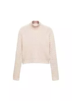 Тонкий вязаный свитер MANGO Sweater jade, светло-розовый