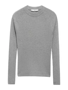 Тонкий вязаный свитер MANGO Sweater LUCCAMIL, пятнистый серый
