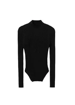 Тонкий вязаный свитер MANGO Sweater Nura, черный