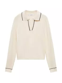Тонкий вязаный свитер MANGO Sweater VERTA, цвет powder