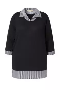 Тонкий вязаный свитер MIAMODA Sweater, черный