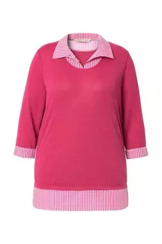 Тонкий вязаный свитер MIAMODA Sweater, цвет raspberry/light pink