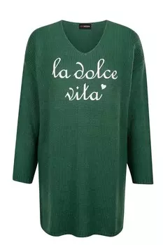 Тонкий вязаный свитер MIAMODA Sweater, изумрудный