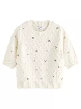 Тонкий вязаный свитер Next Sweater, экрю