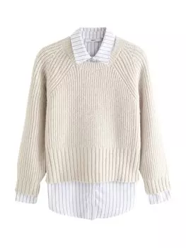 Тонкий вязаный свитер Next Sweater, бежевый