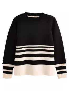 Тонкий вязаный свитер Next Sweater, черный