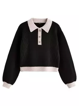 Тонкий вязаный свитер Next Sweater, черный