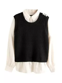 Тонкий вязаный свитер Next Sweater, черный