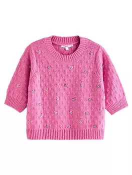 Тонкий вязаный свитер Next Sweater, розовый