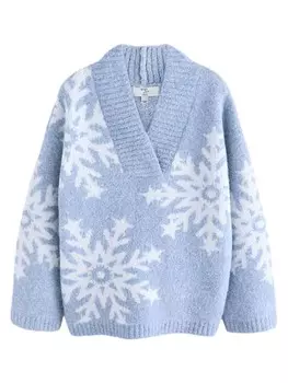 Тонкий вязаный свитер Next Sweater, светло-синий