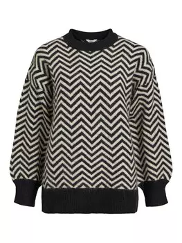 Тонкий вязаный свитер OBJECT Sweater Lucia, черный
