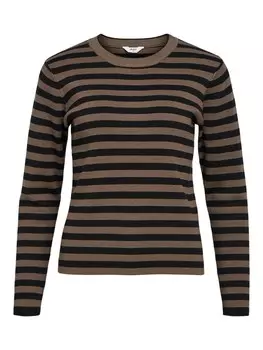 Тонкий вязаный свитер OBJECT Sweater OBJEster, коричневый