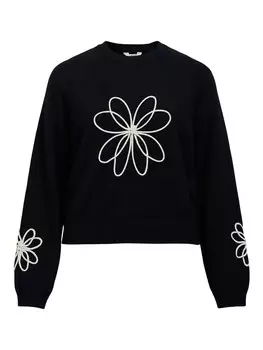 Тонкий вязаный свитер OBJECT Sweater OBJLaney Rubin, черный