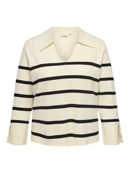 Тонкий вязаный свитер ONLY Carmakoma Sweater, бежевый