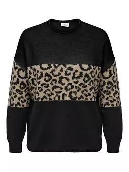 Тонкий вязаный свитер ONLY Carmakoma Sweater, черный