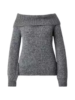 Тонкий вязаный свитер ONLY Carmakoma Sweater, пятнистый серый