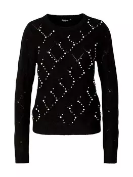 Тонкий вязаный свитер ONLY Sweater, черный