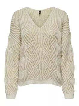 Тонкий вязаный свитер ONLY Sweater ONLElin, цвет mottled white