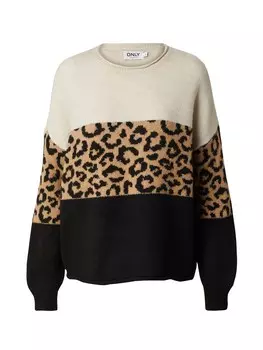 Тонкий вязаный свитер ONLY Sweater ONLJade, цвет camel/ecru
