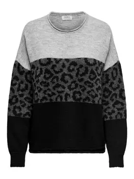 Тонкий вязаный свитер ONLY Sweater ONLJade, цвет anthracite/light grey