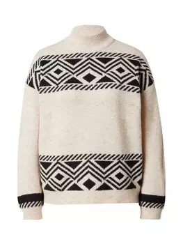 Тонкий вязаный свитер ONLY Sweater ONLVictoria, пятнистый бежевый
