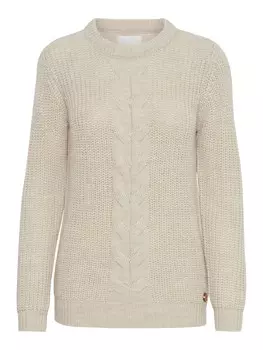Тонкий вязаный свитер Oxmo Sweater Natasja, бежевый