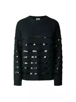 Тонкий вязаный свитер Pepe Jeans Sweater Nina, черный