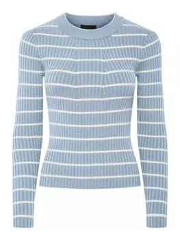 Тонкий вязаный свитер PIECES Sweater CRISTA, синий