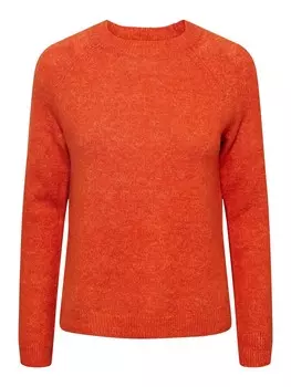 Тонкий вязаный свитер PIECES Sweater, цвет dark orange