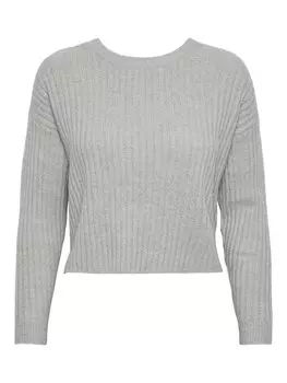 Тонкий вязаный свитер PIECES Sweater JOSE, светло-серый