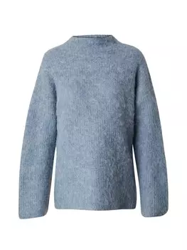 Тонкий вязаный свитер PIECES Sweater PCMALA, пятнистый синий