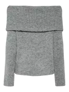 Тонкий вязаный свитер PIECES Sweater PCPam, пятнистый серый