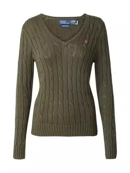 Тонкий вязаный свитер Polo Ralph Lauren Sweater KIMBERLY, оливковый