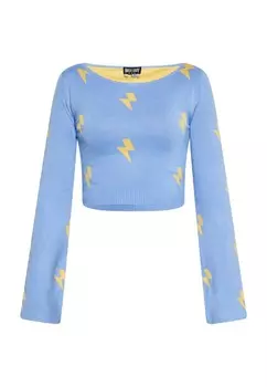 Тонкий вязаный свитер ROCKEASY Sweater, синий