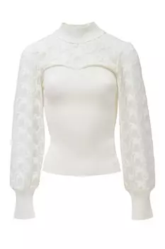 Тонкий вязаный свитер Salsa Jeans Sweater, белый