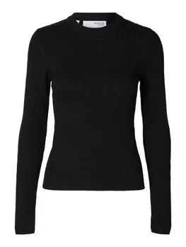 Тонкий вязаный свитер SELECTED FEMME Sweater SLFCABALA, черный