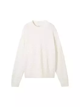 Тонкий вязаный свитер TOM TAILOR DENIM Sweater, белый