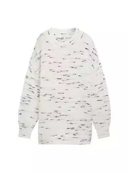 Тонкий вязаный свитер TOM TAILOR DENIM Sweater, цвет off white/mottled white