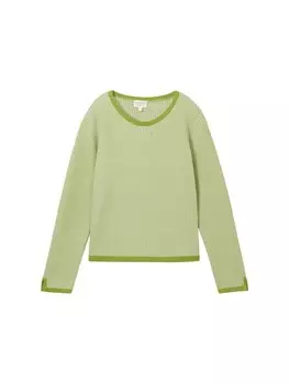 Тонкий вязаный свитер TOM TAILOR Sweater, светло-зеленый