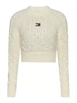 Тонкий вязаный свитер Tommy Jeans Sweater, белый