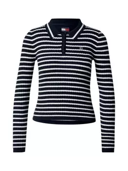 Тонкий вязаный свитер Tommy Jeans Sweater ESSENTIAL, цвет navy/white