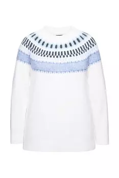Тонкий вязаный свитер Ulla Popken Sweater, белый
