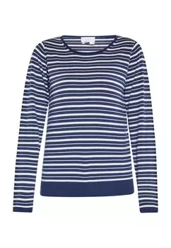 Тонкий вязаный свитер usha BLUE LABEL Sweater, цвет marine blue/white