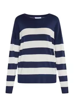 Тонкий вязаный свитер usha BLUE LABEL Sweater, морской синий