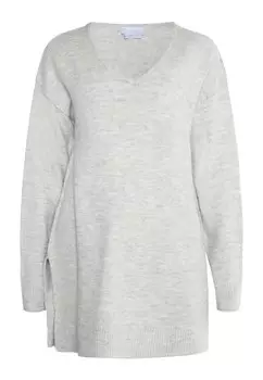 Тонкий вязаный свитер usha WHITE LABEL Sweater, пятнистый серый