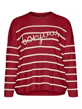 Тонкий вязаный свитер VERO MODA Sweater ARIA, красный