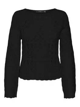 Тонкий вязаный свитер VERO MODA Sweater, черный