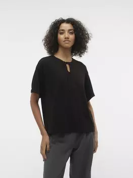 Тонкий вязаный свитер VERO MODA Sweater EDDIE, черный