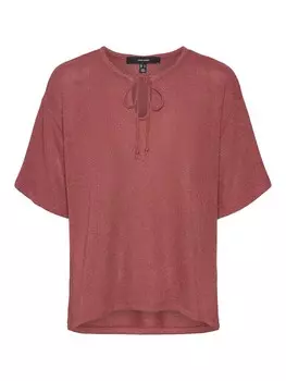 Тонкий вязаный свитер VERO MODA Sweater EDDIE, цвет auburn